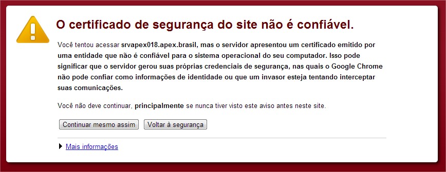 Erro SSL - Google Chrome